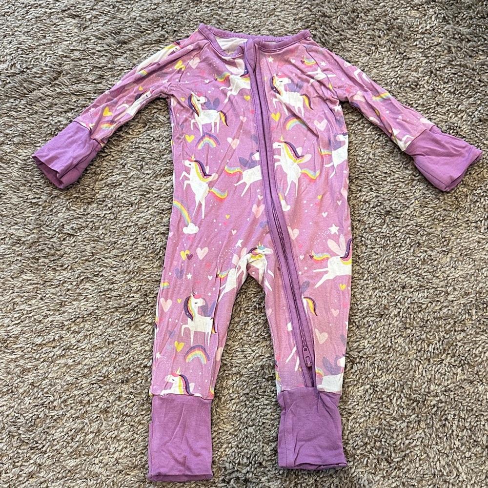 NB Little Sleepies Purple Unicorn Zippy